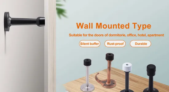 Ss 304 Door Hardware in Matt Black Finish Stopper Holder for Commercial Buildings 