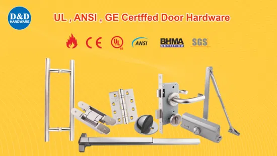 UL Listed Manufacturer Fire Rated Stainless Steel Fitting Door Hinge Hydraulic Door Closer Panic Exit Push Bar Lock Construction Wood Door Building Hardware